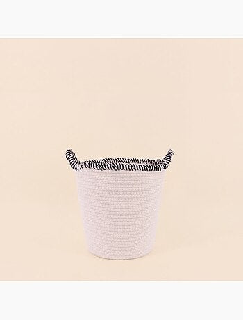 Panier rond en corde de coton finition vague 27x24cm