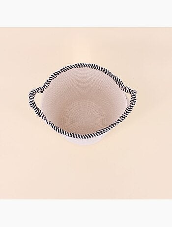 Panier rond en corde de coton finition vague 27x24cm