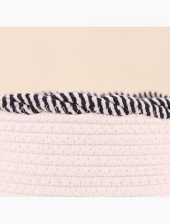 Panier rond en corde de coton finition vague 27x24cm