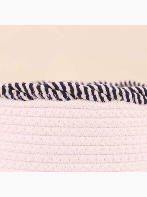 Panier rond en corde de coton finition vague 27x24cm - Kiabi
