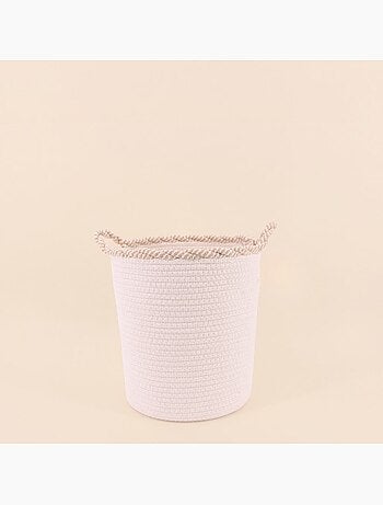 Panier rond en corde de coton finition vague 30x28cm