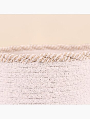 Panier rond en corde de coton finition vague 30x28cm