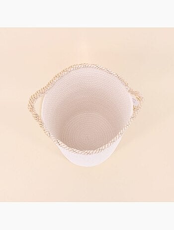 Panier rond en corde de coton finition vague 30x28cm