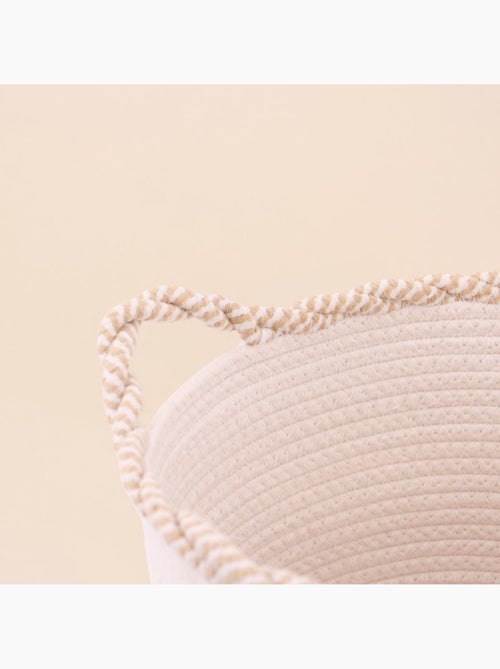 Panier rond en corde de coton finition vague 30x28cm - Kiabi Panier rond en corde de coton finition vague 30x28cm - Kiabi