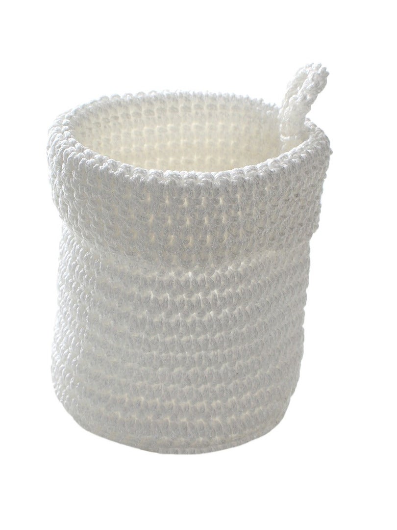 Panier Rond Maille Crochet Blanc 12x10cm Blanc - Kiabi