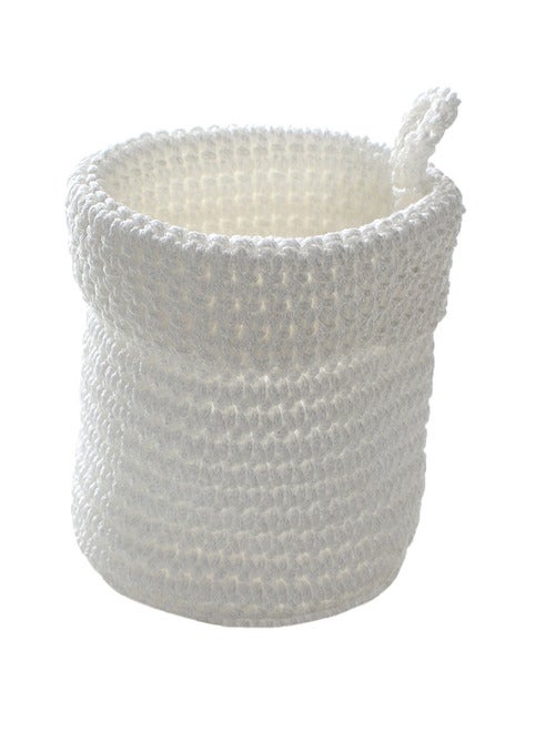 Panier Rond Maille Crochet Blanc 12x10cm - Kiabi