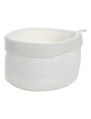 Panier Rond Maille Crochet Blanc Grand Modèle