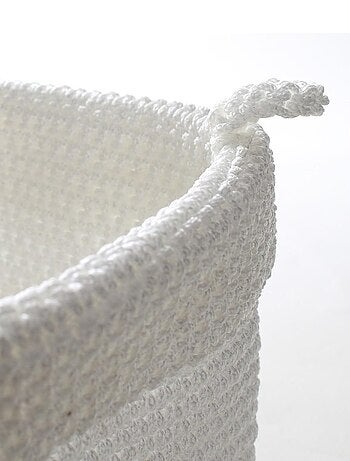 Panier Rond Maille Crochet Blanc Grand Modèle