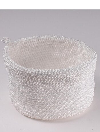 Panier Rond Maille Crochet Blanc Grand Modèle