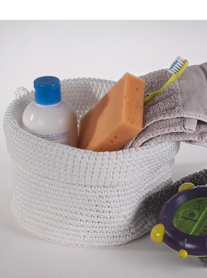 Panier Rond Maille Crochet Blanc Grand Modèle Blanc - Kiabi