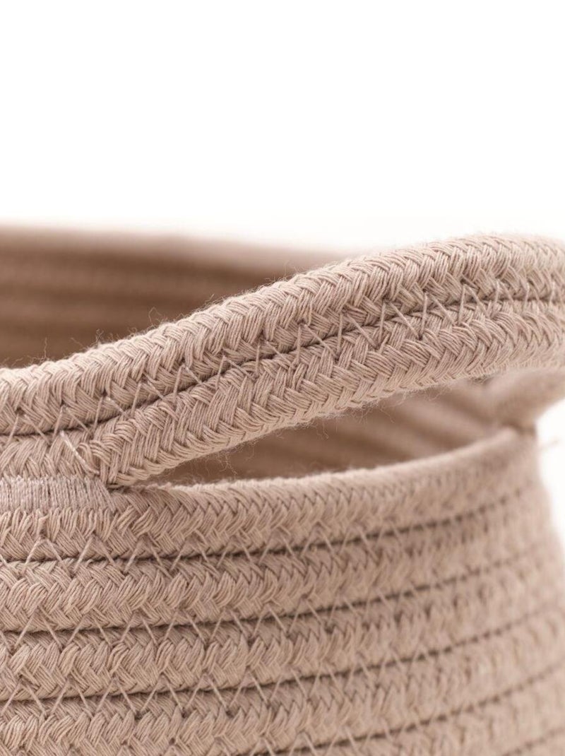 Panier rond tressé coton uni LA FACTORY Beige - Kiabi