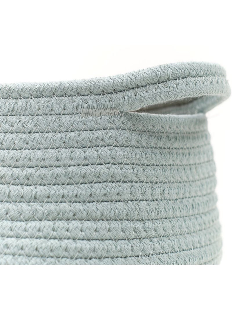 Panier rond tressé coton uni LA FACTORY Bleu céladon - Kiabi