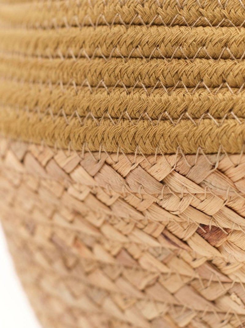 Panier rond tressé coton uni LA FACTORY Bronze - Kiabi