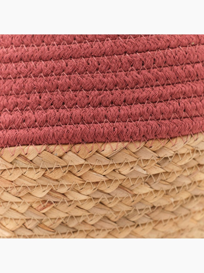 Panier rond tressé coton uni LA FACTORY Rouge brique - Kiabi