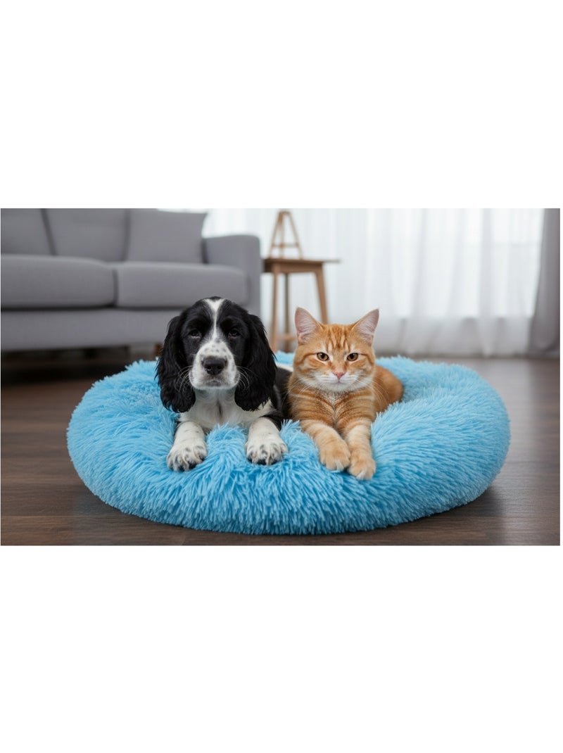 Panier rond ultra doux Krem Bleu clair - Kiabi