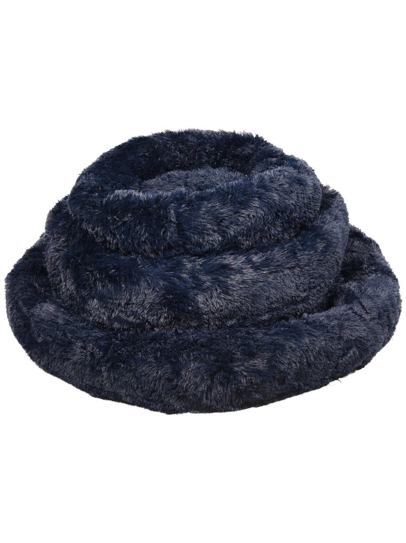 Panier rond ultra doux Krem Bleu marine - Kiabi