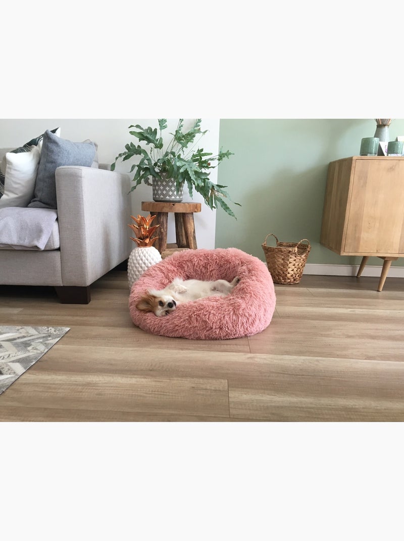 Panier rond ultra doux Krem Vieux rose - Kiabi