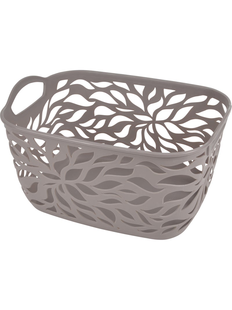 Paniere corbeille motif vegetal taupe Multicolore - Kiabi