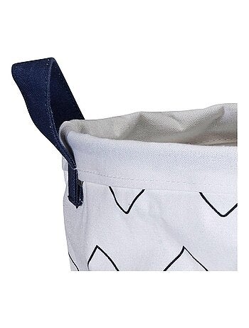 Panière de rangement tissu 31x39x31cm en coton blanc - SAUTHON