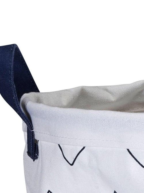 Panière de rangement tissu 31x39x31cm en coton blanc - SAUTHON - Kiabi