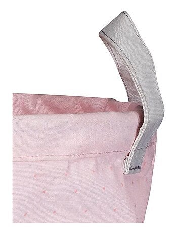 Panière de rangement tissu 31x39x31cm en coton Rose - SAUTHON