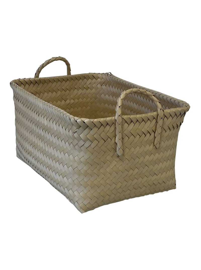 Panière déco en Polypropylène tressé 43 cm Beige - Kiabi
