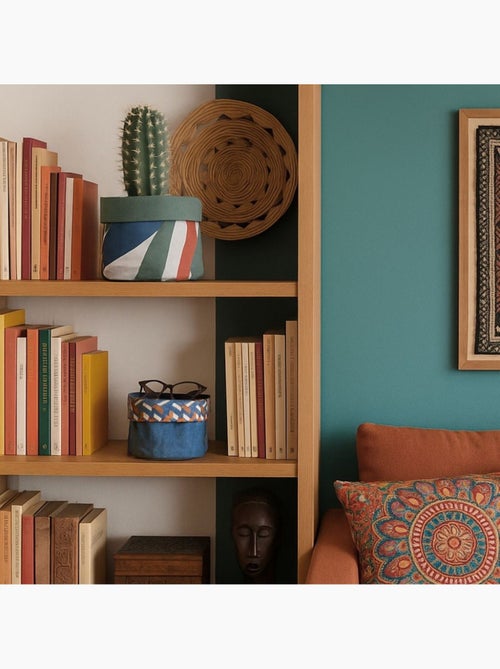 Panière en coton reversible 18x19cm - Kiabi