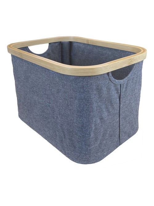 Panière pliante en tissu et bambou - Kiabi