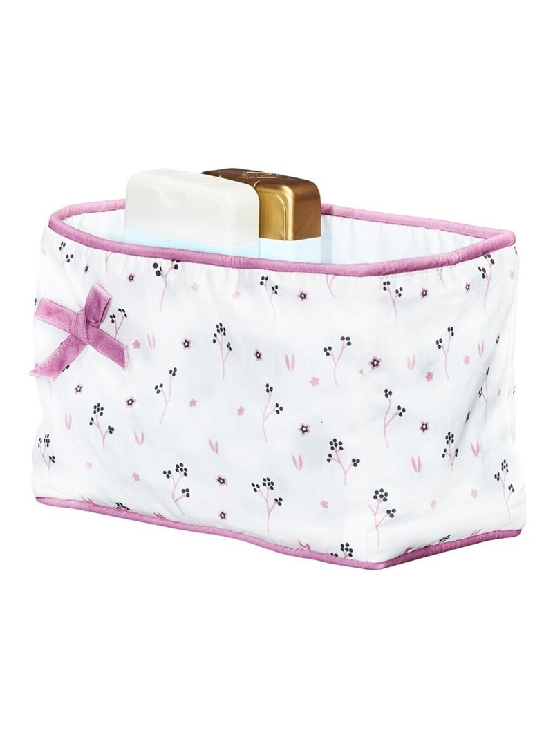 Paniere tissu en coton - Blanc - Kiabi