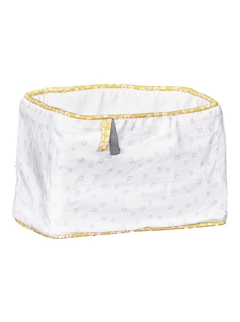 Paniere tissu en coton - Blanc - Kiabi