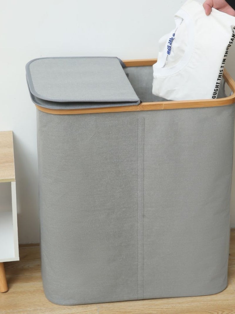 Paniers à linge Coton Bambou PROMO LINGE Gris - Kiabi