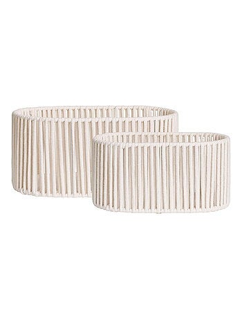 Paniers Arese - Paniers, coton/métal, blanc cassé, lot de 2