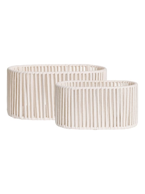 Paniers Arese - Paniers, coton/métal, blanc cassé, lot de 2 - Kiabi