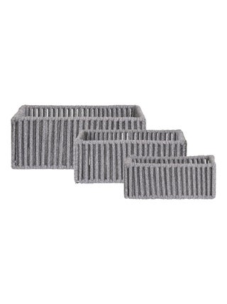 Paniers Arese - Paniers, coton/métal, gris, lot de 3