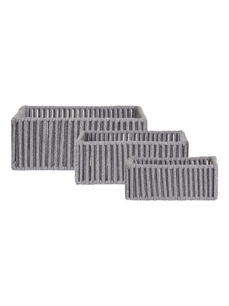 Paniers Arese - Paniers, coton/métal, gris, lot de 3 Gris - Kiabi