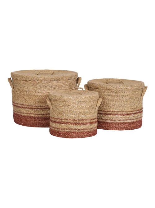 Paniers Budoni - Paniers en jonc de mer, naturel/marron, lot de 3 - Kiabi