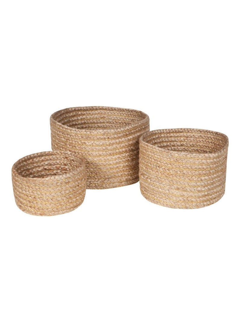 Paniers de rangement corde de coton (3pcs) - Nattiot Beige - Kiabi
