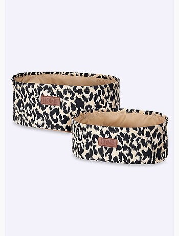 Paniers de rangement tissu motif léopard - AFIBEL