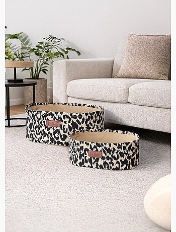 Paniers de rangement tissu motif léopard - AFIBEL