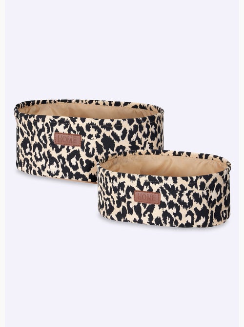 Paniers de rangement tissu motif léopard - AFIBEL - Kiabi