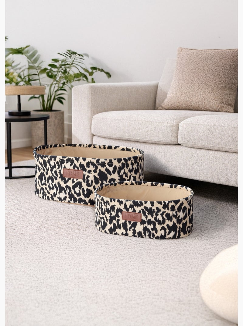 Paniers de rangement tissu motif léopard - AFIBEL N/A - Kiabi