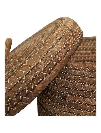 Paniers Desio - Paniers, feuille de bananier, naturel, lot de 2