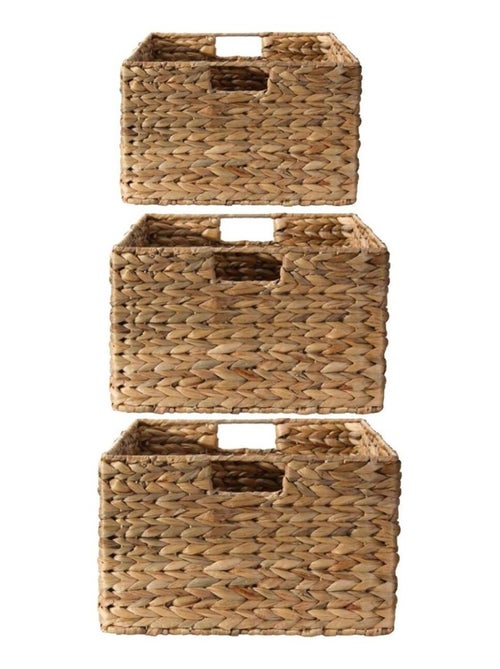 Paniers En Jacinthe D'eau Avec Armature Métal - Lot De 3 - Kiabi