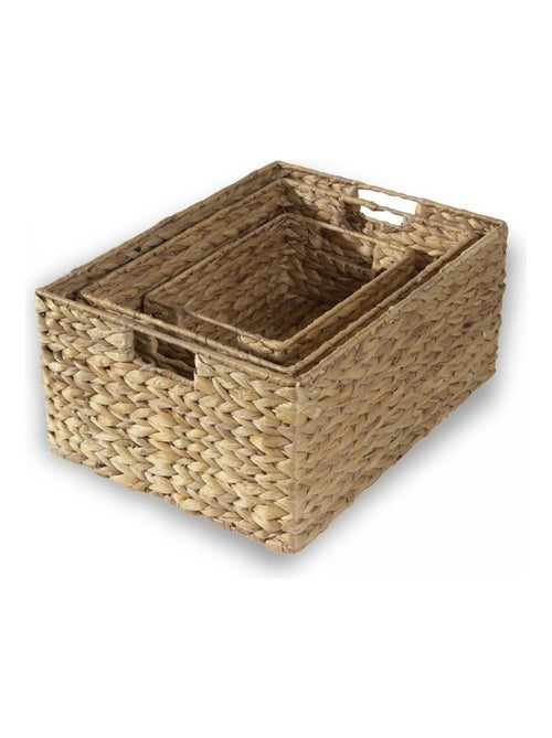 Paniers En Jacinthe D'eau Avec Armature Métal - Lot De 3 - Kiabi