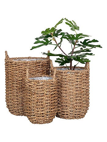 Paniers Hue - Paniers en jonc de mer, lot de 3, naturel