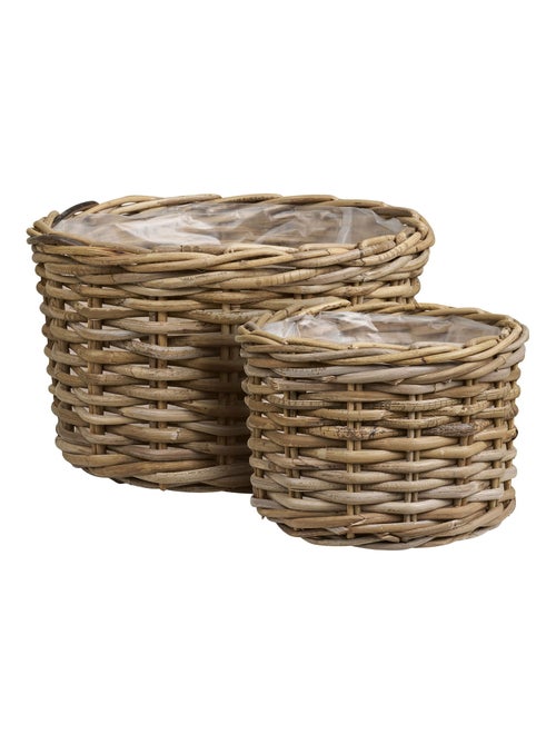 Paniers Kalak - Paniers en rotin kubu, lot de 2 - Kiabi
