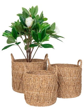 Paniers Krabi - Paniers en jonc de mer, naturel, lot de 3