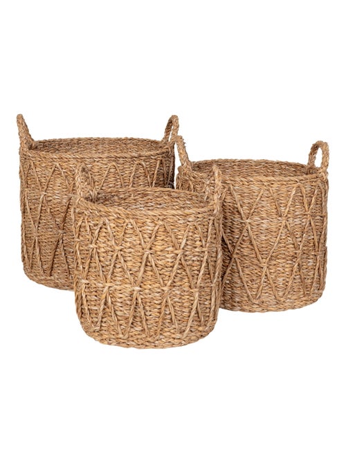 Paniers Krabi - Paniers en jonc de mer, naturel, lot de 3 - Kiabi