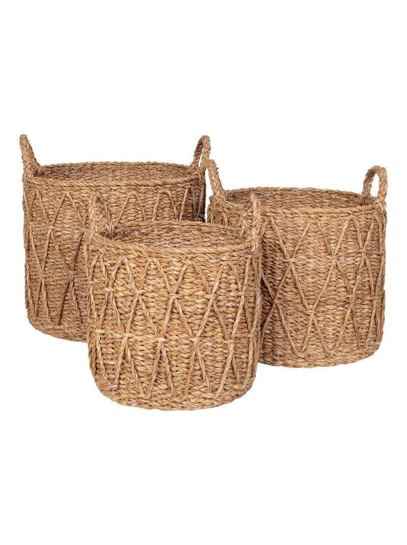 Paniers Krabi - Paniers en jonc de mer, naturel, lot de 3 Beige - Kiabi