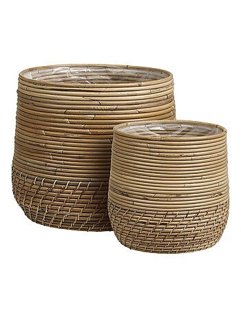 Paniers Moro - Paniers en rotin kubu, lot de 2